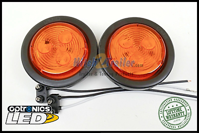 #ad 2 Amber LED Light Trailer 2 1 2quot; round Grommet mount Clearance 2.5quot; Optronics $12.99