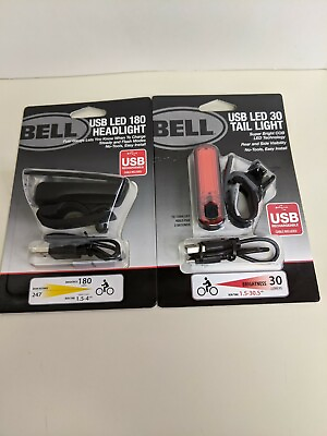 #ad Bell Rechargable USB LED Bicycle Headlight and Taillight Bundle... Brand New $22.00