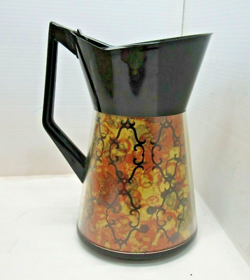 #ad #ad Vintage Thermo Serv Hourglass Double Wall Pitcher Mod Design 1970#x27;s $14.99