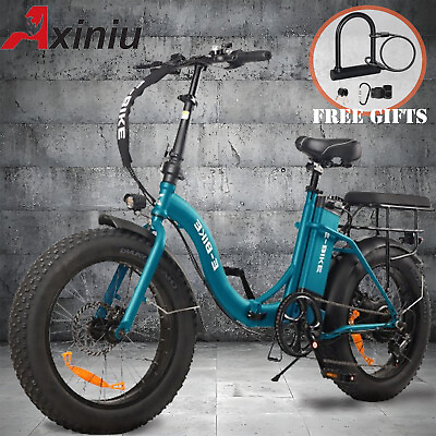 #ad 20quot; 750W Electric Folding Fat Tire Mountain Snow Beach Bike Bicycle w Lock NEW $729.99