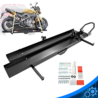 #ad #ad 600LBS Heavy Duty Motorcycle Carrier Mount Dirt Bike Rack Hitch W Loading Ramp $169.00