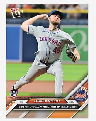 #ad 🔥2024 Topps Now 159 Christian Scott New York Mets DEBUT CU RC 05.04.24 Pre Sale $17.75