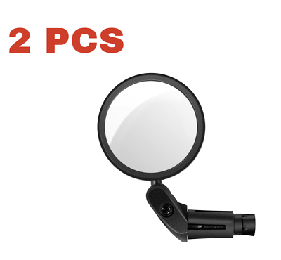 #ad 2 PC Bike Rearview Mirror Handlebar Glass HD Glass Convex Lens Bicycle Rearview $9.99