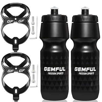 #ad Bike Water Bottles with Bicycle Holder 750ml Mtb Cycling Squeeze 24 oz Sport ... $33.19