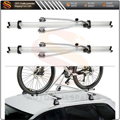 #ad 2 PCS Car Roof Top Bike Rack Bicycle Carrier Roof Mount Steel Cycling Holder SUV $100.99