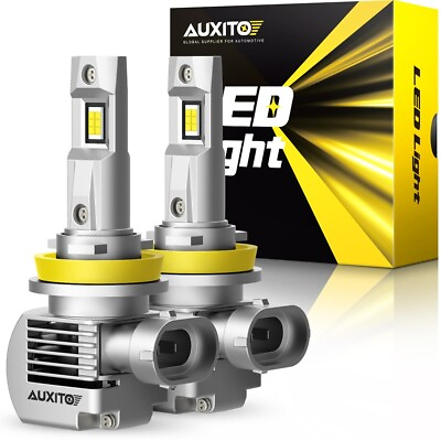 Auxito LED Headlight H11 Low Beam Bulb Canbus Kit 30000LM 6000K Ultra Bright Q16 $44.99