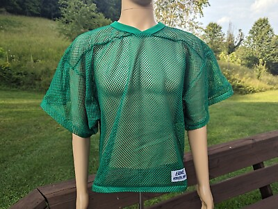 #ad #ad Vintage Bike Football Jersey Green Mesh Mens Size L XL New Old Stock $14.00