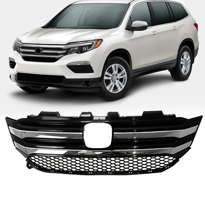 #ad For 2016 2017 2018 Honda Pilot Front Upper Grille W Chrome Trim Molding Assembly $75.99