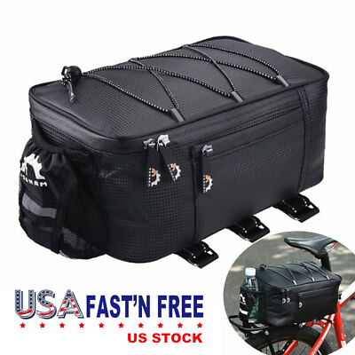 #ad #ad Bicycle Rear Rack Seat Bag Bike Cycling Waterproof Storage Pouch Trunk Pannier $13.95