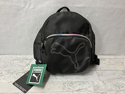 #ad Puma 6” mini Convertible backpack Crossbody Logo Black 2 Pockets Bag NEW W TAG $19.99
