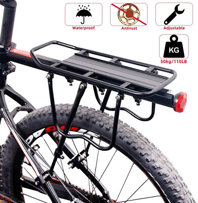#ad Bike Rear Rack Bicycle Cargo Seat Luggage Holder Carrier 50kg Load Alloy Adjust $28.95