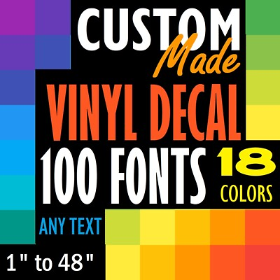 Custom Made Text Vinyl Lettering Name Numbers Decal Sticker Car Window Wall Bike $33.24