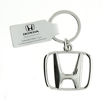 #ad #ad Honda Key Chain Emblem Metal 712211 Honda Logo Key Ring Silver $7.99