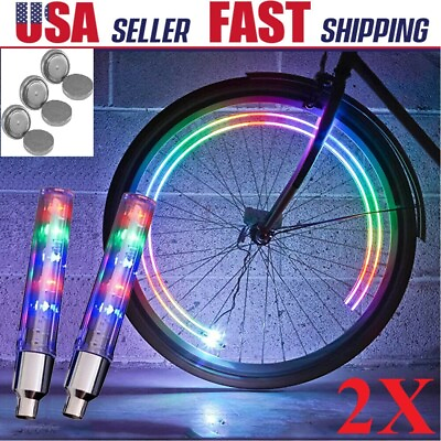 #ad #ad 2x Valve Stem LED CAP Flashing Light Bike Bicycle Car Motorcycle Wheel Tire Lamp $6.99