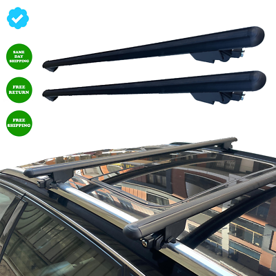 #ad Toyota FORTUNER AN160 2015 Roof Rack Cross Bars Black Flush Rails Roof Bars $99.00