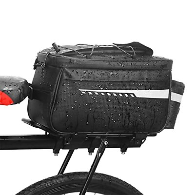 #ad OKYUK Bike Rear Rack Bag Insulated Bike Cooler Bag 10L Bike Trunk Bag Waterproof $41.21