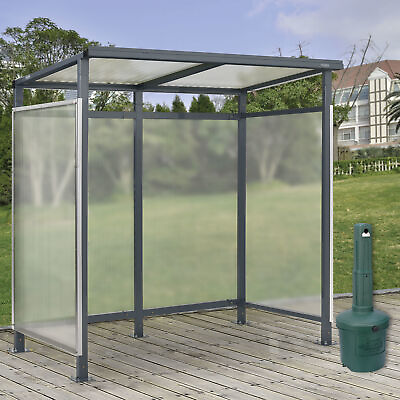 #ad #ad 6#x27;5quot;x3#x27;8quot;x7#x27; Bus Smoking Shelter Flat Roof 3 Side Open Front W Green 5 Gallon $1986.02