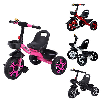 #ad Trike Toddlers Tricycle Stroller Pedal Bike Bicycle W Basket for Kids Boys Girls $70.08