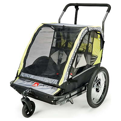 #ad Deluxe 2 Child Bicycle Trailer amp; Stroller Capacity 100 lbs Model AS2 Green $142.67