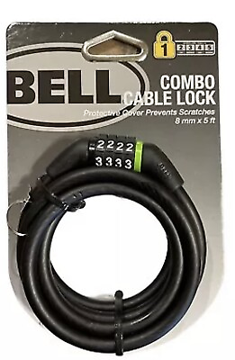#ad Bell Combination Combo Cable Bike Lock 8mm x 5ft *New In Package* $3.99