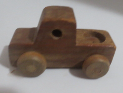 #ad Small Wood Truck 3.5 x 2 inches Very Used $1.00