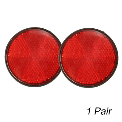 #ad 1 Pair 2#x27;#x27; Round Red Reflectors For Motorcycles ATV Bikes Dirt Bike Accessories $6.28