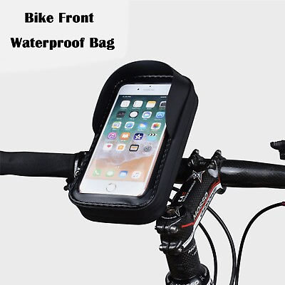 #ad Bicycle Bag Waterproof Phone Holder Outdoor Riding Large Capacity Double Zippers $9.40
