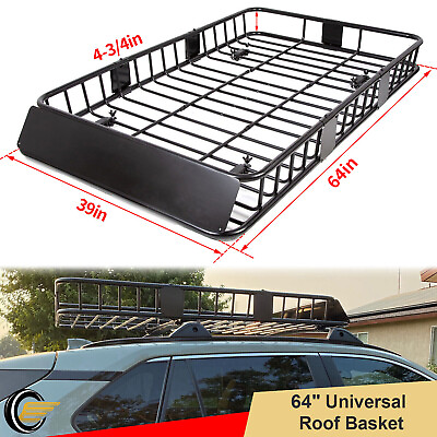 #ad #ad 64#x27;#x27; Universal Roof Rack w Extension Cargo SUV Top Luggage Carrier Basket Holder $86.00