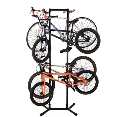 #ad Bike Garage Storage RackFree Standing Bike Rack 4 Bicycle Garage Floor Stan... $127.70