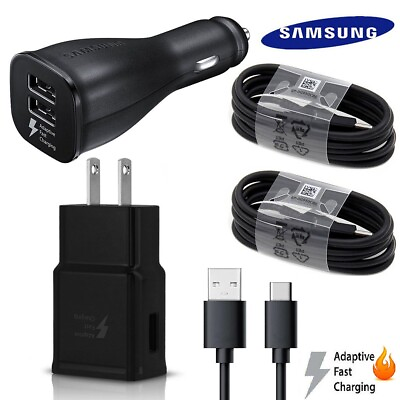 Original Samsung Galaxy Fast Charger Car Wall Adapter Type C Cable S9 Note8 S8 $15.25