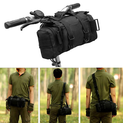 #ad Bike Handlebar Bag Small Bicycle Front Storage Pouch Pack with Shoulder Strap $8.99