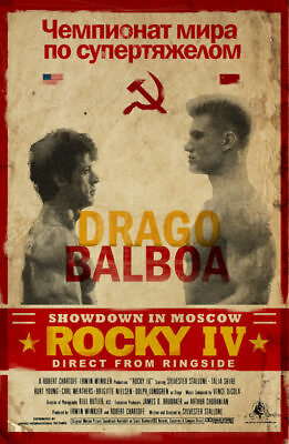#ad Rocky IV Rocky Balboa VS Ivan Drago Fight Poster Print Stallone Lundgren 🥊 $3.39