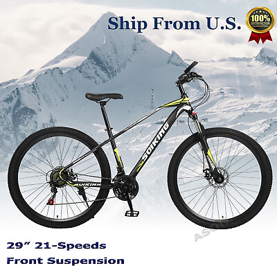 29quot; Mountain Bike Aluminum Frame Mens Bicycle 21 Speed Full Suspension MTB Bikes $109.99