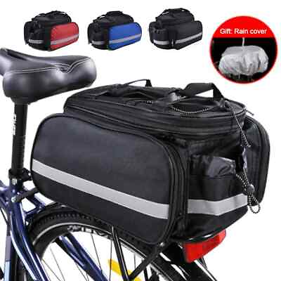 #ad Bicycle Carrier Bag MTB Bike Rack Bag Trunk Pannier Cycling Large Capacity $28.40