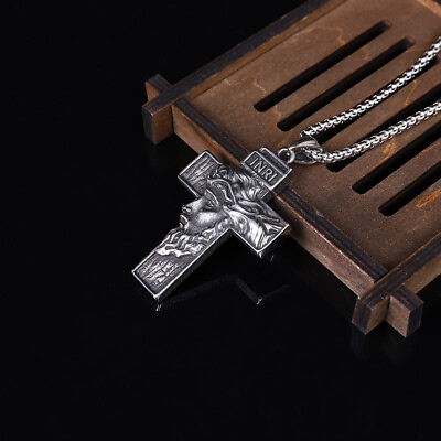 #ad #ad Cool Boys Mens Stainless Steel Cross Pendant Necklace For Men Women Chain $11.88