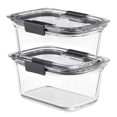 #ad Rubbermaid 4.7 Cup Brilliance Glass Food Storage Containers 2 Pack with Lids... $19.96