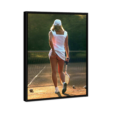 #ad #ad Funny Tennis Girl Framed Oil Canvas Print Wall Art Painting $38.88