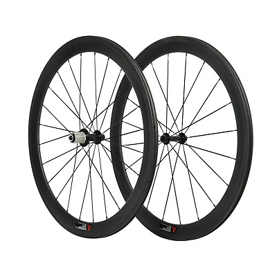 #ad 50mm Clincher Tubeless Carbon Wheelset 23mm Road Bike 700C Rim Powerway R13 $378.00