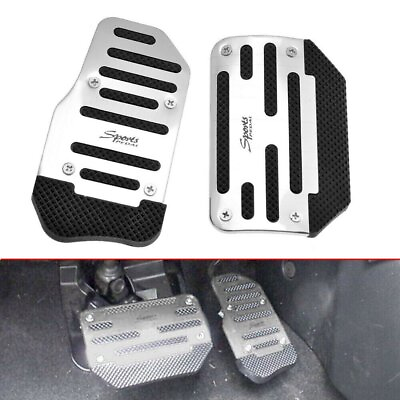 #ad 2pcs Silver Non Slip Automatic Car Gas Brake Pedals Pad Cover Car Accessories US $11.99