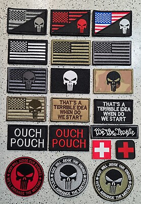 #ad PATRIOTIC amp; PUNISHER AMERICAN FLAG MORALE PATCHES. HOOK amp; LOOP. FREE SHIPPING. $8.99