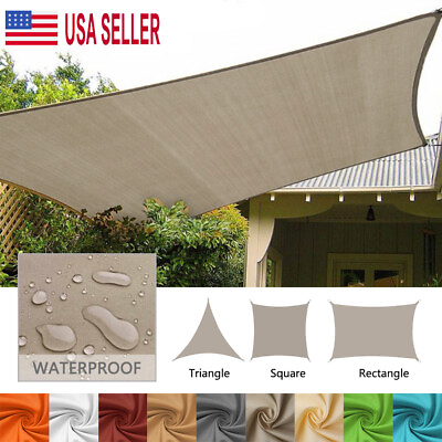 Outdoor Shade Sail Patio Awning Garden Pool Sun Canopy Shelter Cover Waterproof $55.50