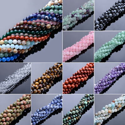 #ad 15“ Natural 4 6 8mm Freeform Gemstone Beads For DIY Jewelry Making Strand $2.39