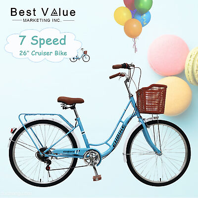 26#x27;#x27; Women#x27; s Bike 7 speeds Cruiser Seaside Travel Bicycle Commute Bike #x27; $138.74
