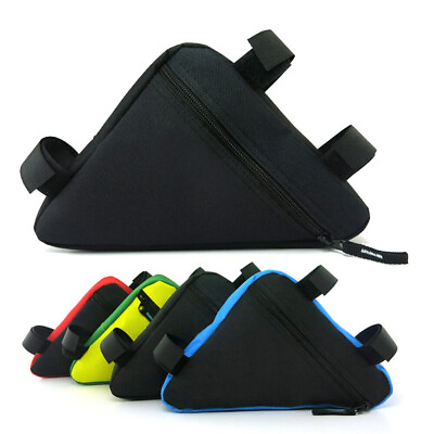 #ad Bicycle Triangle Bag Waterproof Bike Frame Front Tube Pouch Bag Cycling Tool Bag $5.98