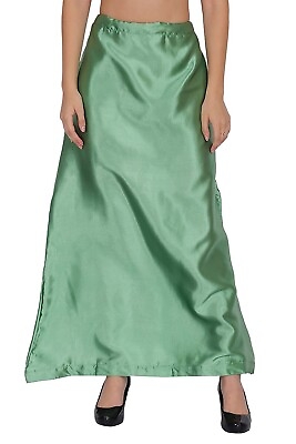 Satin Silk Petticoat Silky Sari saree petticoat Saris Ice Green $10.22