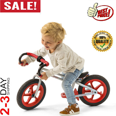 12 in Racing Balance Bike Footbrake Adjustable Seat No Pedal Bike Kids Toddler $68.27