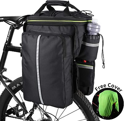 #ad Bike Trunk Bag Waterproof Bicycle Rear Rack Extendable 20 35L with Rain Cover $28.49