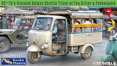 #ad Gecko Models 35GM0111 1 35 Saigon Shuttle Motor Tricycle w Driver amp; Passengers $31.98