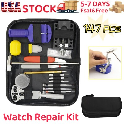 #ad #ad 147 Pcs Watch Repair Kit Watchmaker Back Case Remover Opener Link Pin Spring Bar $12.86