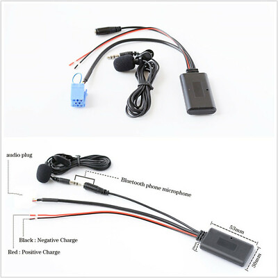 #ad Car 8Pin Bluetooth Wireless AUX Cable Microphone Call Free Adapter For Smart 450 $16.09